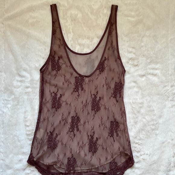 Aritzia Wilfred Sheer Lace Tank Top - Picture 6 of 6